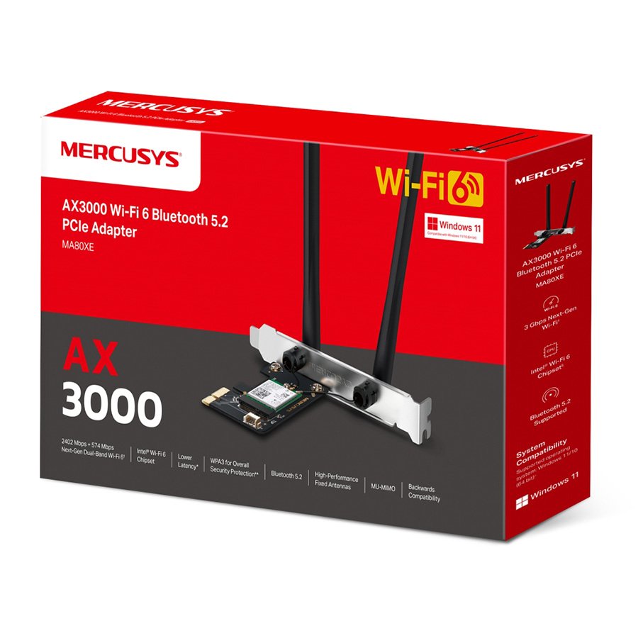ADAPTADOR WI-FI6 PCIE AX3000 BLUETOOTH 5.2 (MA80XE) — imagem 2