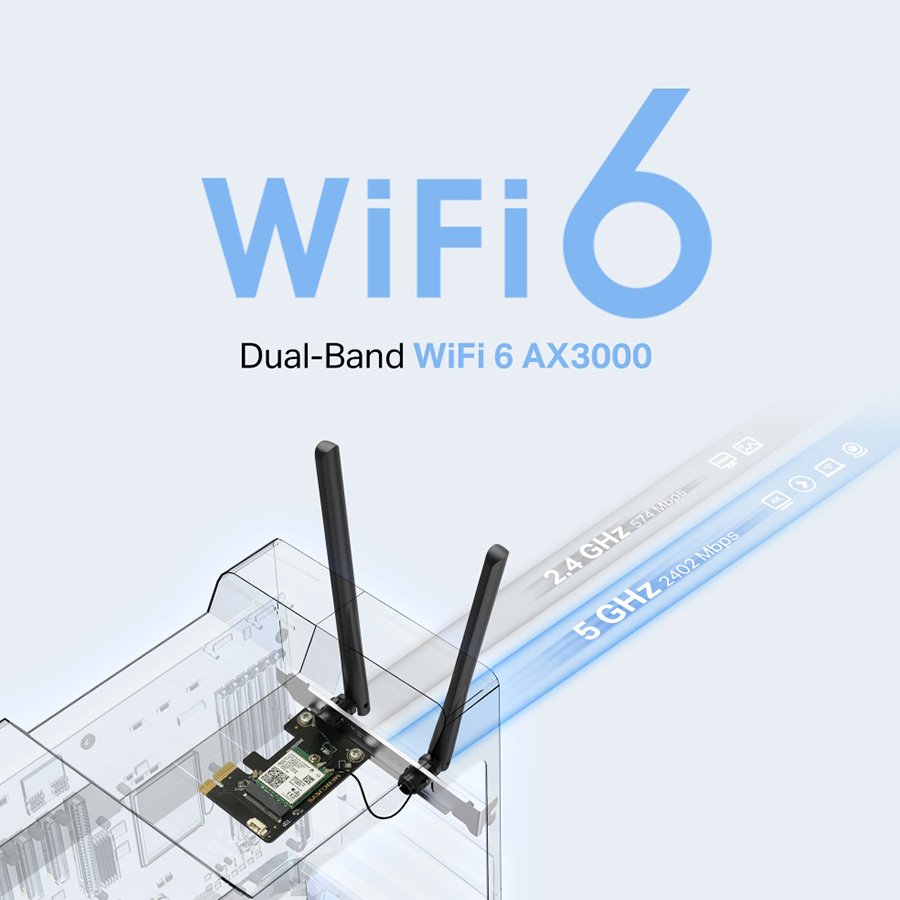 ADAPTADOR WI-FI6 PCIE AX3000 BLUETOOTH 5.2 (MA80XE) — imagem 3
