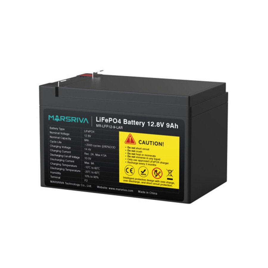 BATERIA DE LÍTIO LIFEPO4 12V/9AH 2000 CICLOS (MR-LFP12-9-LAR)