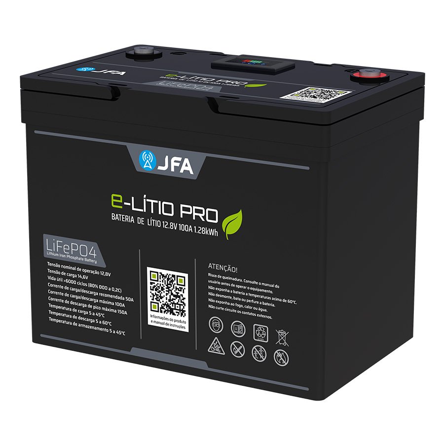 BATERIA ESTACIONÁRIA DE LÍTIO PORTÁTIL 12.8V/100A E-LITIO PRO LIFEPO4 — imagem 4