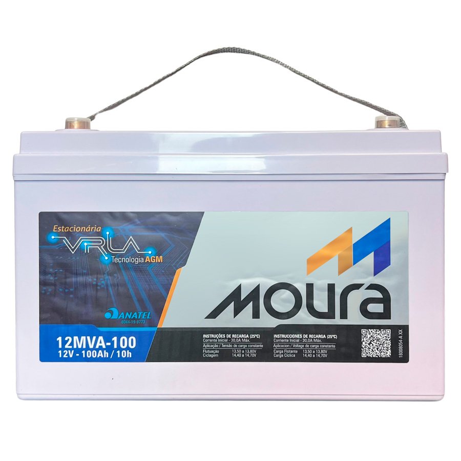 BATERIA ESTACIONÁRIA NOBREAK VLRA MVA 12V 100AH (12MVA-100)