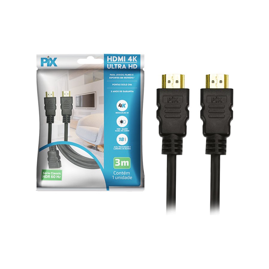 CABO HDMI 2.0 HDR 4K 19 PINOS 30AWG – 3 METROS — imagem 3