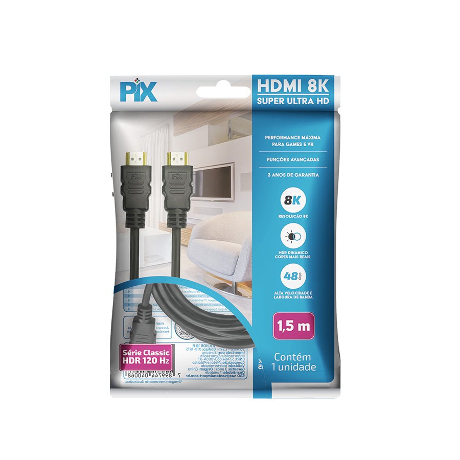 CABO HDMI GOLD 2.1 HDR 8K 19 PINOS 30AWG – 1.5 METROS