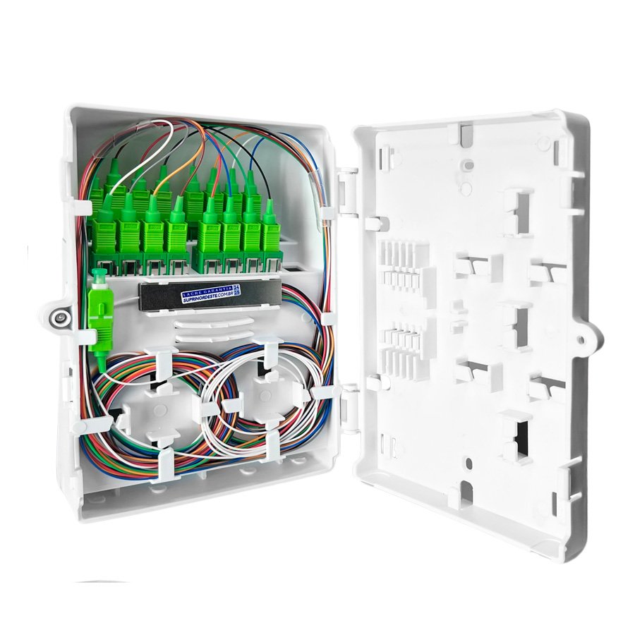 CAIXA DE DISTRIBUIÇÃO INTERNA BOX FTTA PAREDE 1X16 SC/APC (CDOI116T) — imagem 4