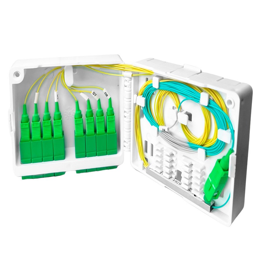 CAIXA DE DISTRIBUIÇÃO INTERNA BOX FTTA PAREDE 1X8 SC/APC (CDOI108)