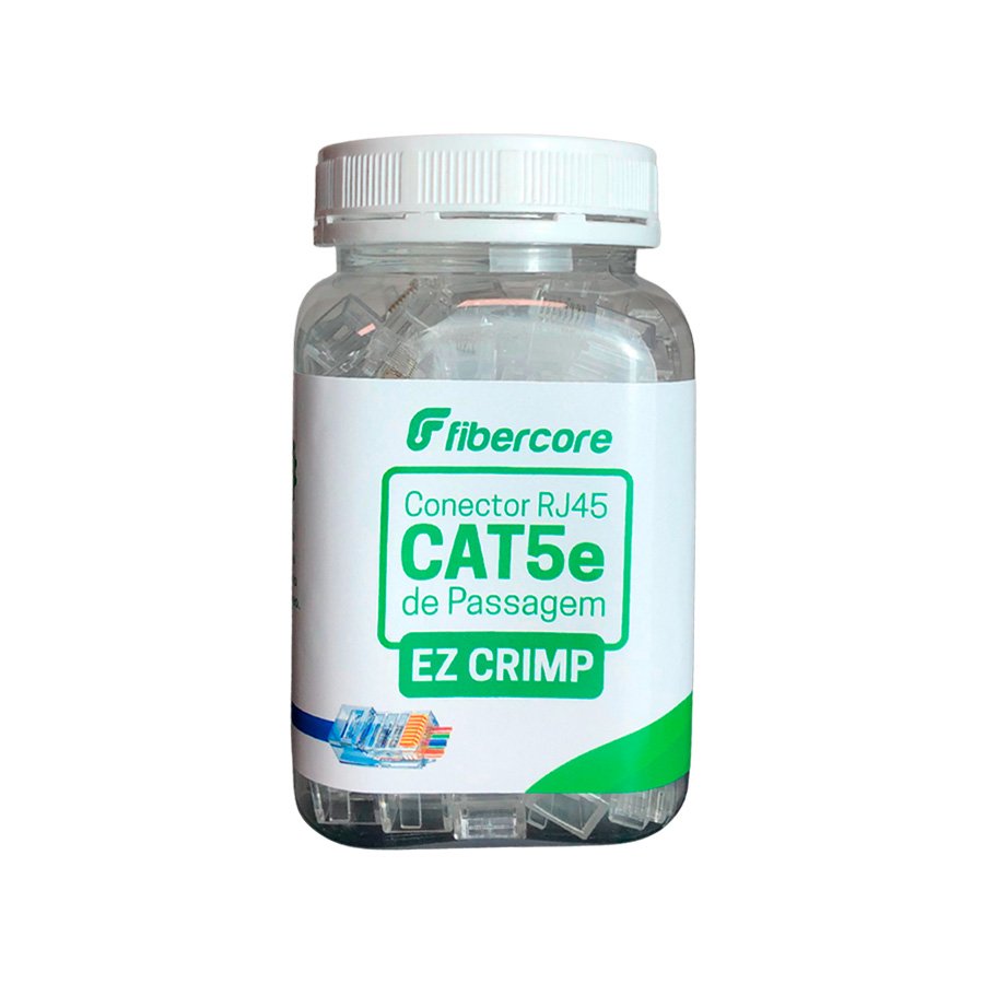CONECTOR DE PASSAGEM RJ45 CAT5e – EZ CRIMP