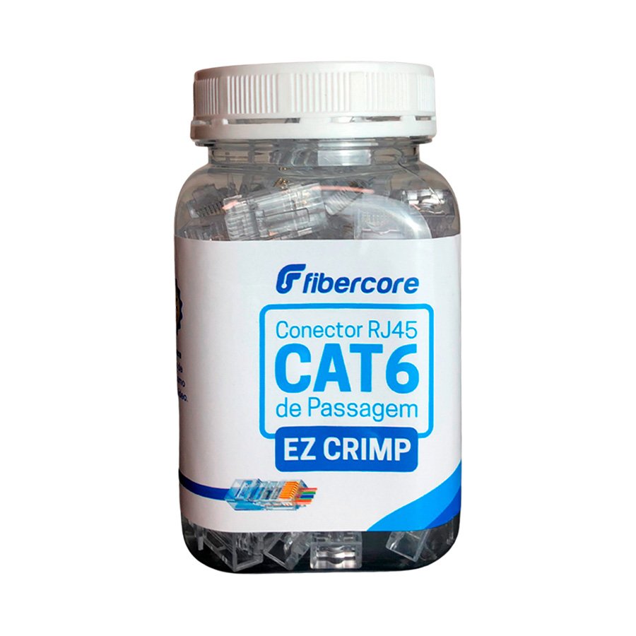 CONECTOR DE PASSAGEM RJ45 CAT6 – EZ CRIMP