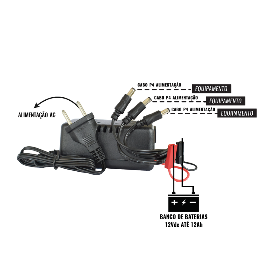 FONTE NOBREAK MINI MAX 27.5V 3A (3 SAÍDAS P4) — imagem 4
