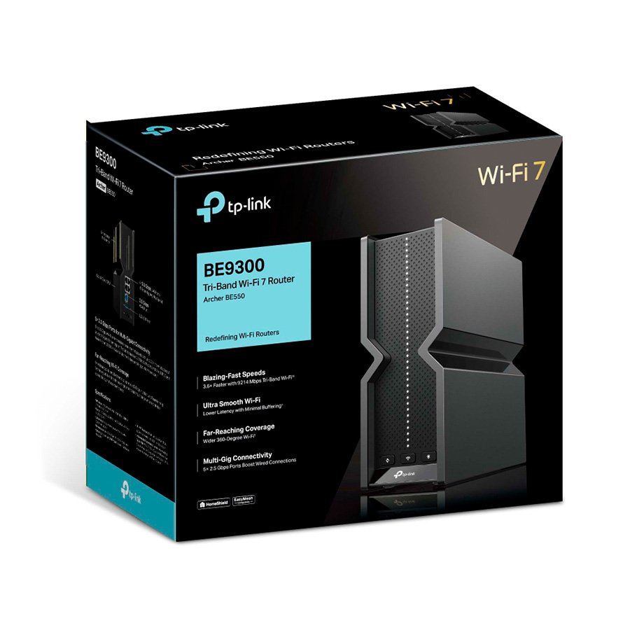 ROTEADOR ARCHER TRI BAND BE9300 WI-FI7 5 PORTAS DE 2.5G EASYMESH (BE550)