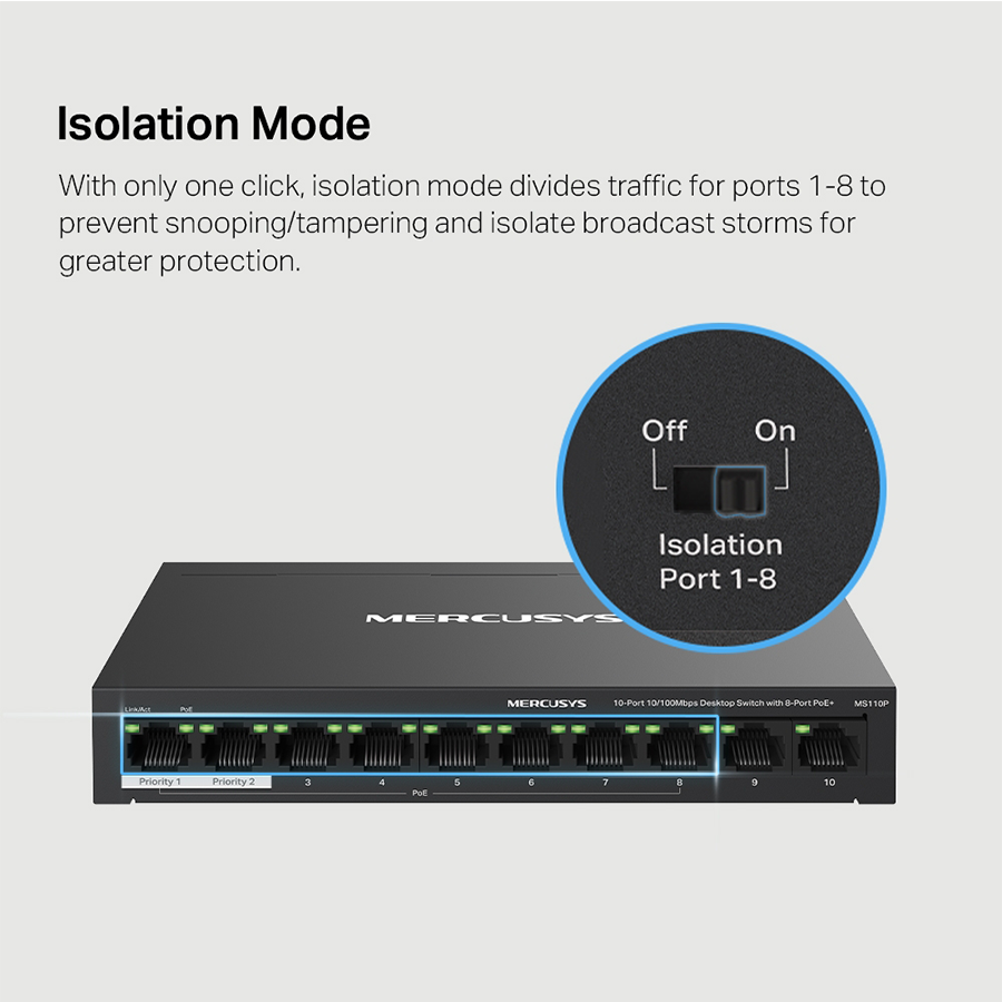 SWITCH 10 PORTAS FAST C/ 8 PORTAS POE+ (MS110P) — imagem 4