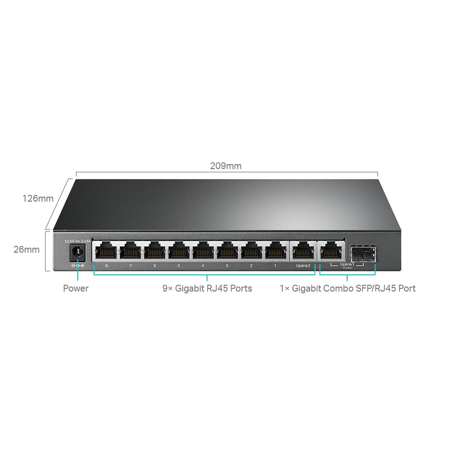 SWITCH 10 PORTAS GIGABIT EASY SMART C/ 8 PORTAS POE+ (TL-SG1210MPE) — imagem 4