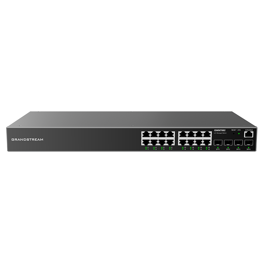 SWITCH 16 PORTAS GIGABIT + 4 SFP GERENCIÁVEL LAYER 2+ (GWN7802)