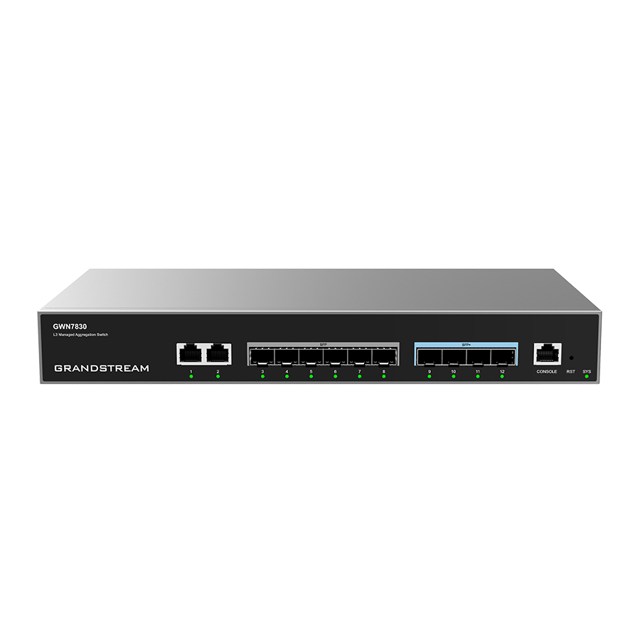 SWITCH 2 PORTAS GIGABIT + 6 SFP + 4 SFP+10G GERENCIÁVEL LAYER 3 (GWN7830)