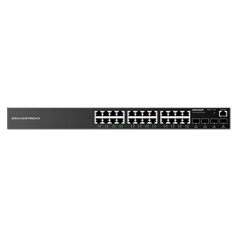 SWITCH 24 PORTAS POE GIGABIT + 4 SFP GERENCIÁVEL LAYER 2+ (GWN7803P) — imagem 3