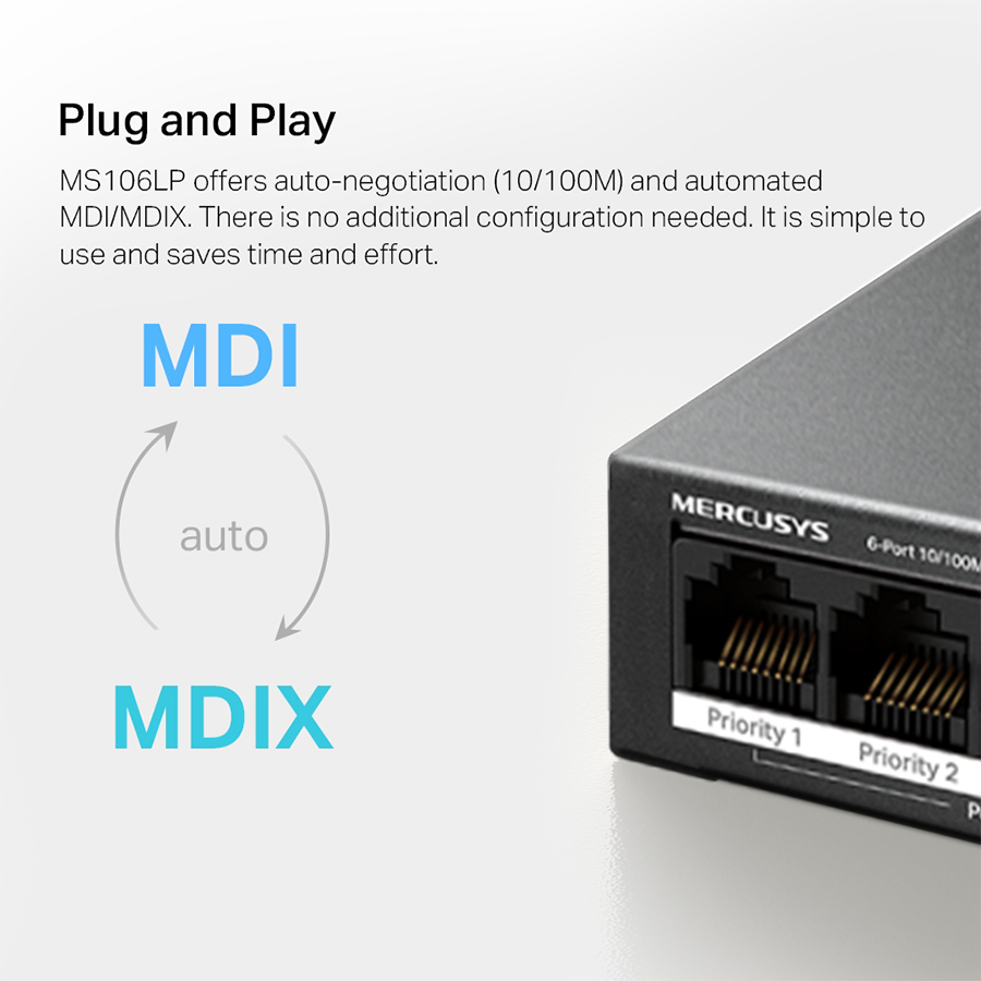 SWITCH 6 PORTAS FAST C/ 4 PORTAS POE (MS106LP) — imagem 4