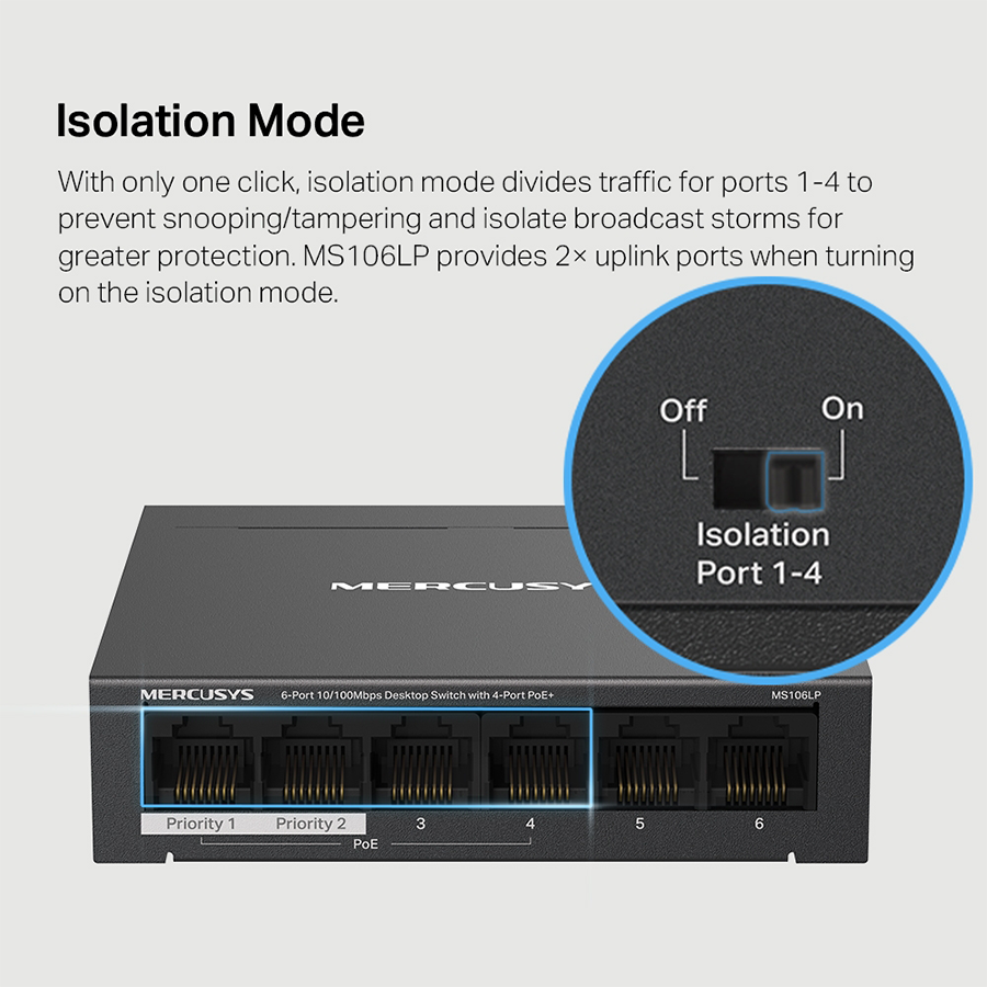 SWITCH 6 PORTAS FAST C/ 4 PORTAS POE (MS106LP) — imagem 6