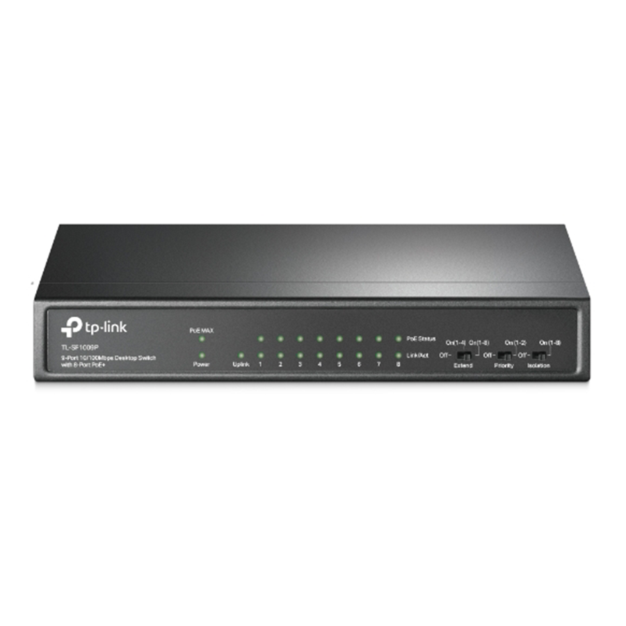 SWITCH FAST 9 PORTAS COM 8 PORTAS POE (TL-SF1009P)