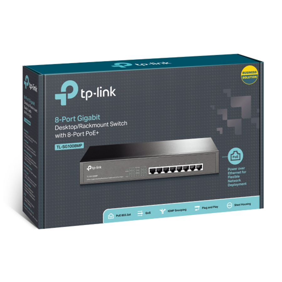 SWITCH GIGABIT 8 PORTAS COM 8 PORTAS POE+ (TL-SG1008MP)