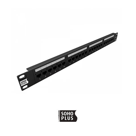 PATCH PANEL SOHOPLUS CAT5E 24 PORTAS T568A/B