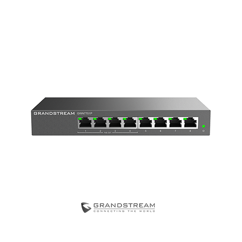 SWITCH 8 PORTAS GIGABIT COM 4 PORTAS POE+ (GWN7701P)