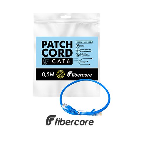 PATCH CORD U/UTP 24AWG CAT6 100% COBRE 0.5M – AZUL