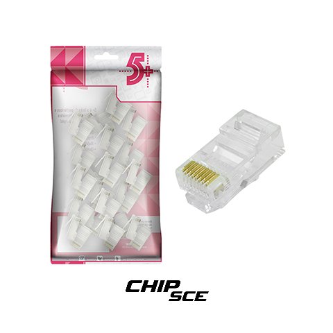 CONECTOR RJ45 CAT5E MACHO DE PASSAGEM EZ CRIMP