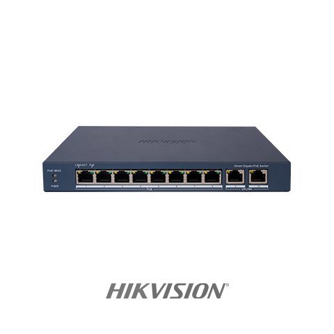 SWITCH 08 PORTAS GIGABIT SMART POE / 2X GIGABIT RJ45 (DS-3E1510P-EI)